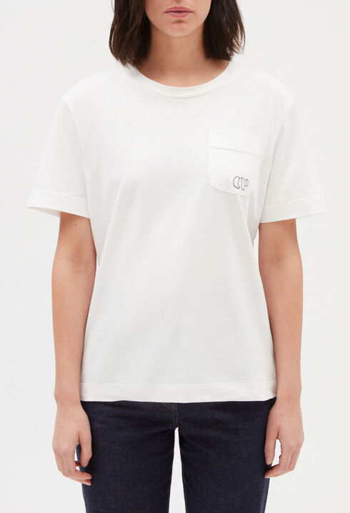 Ecru short-sleeved T-shirt