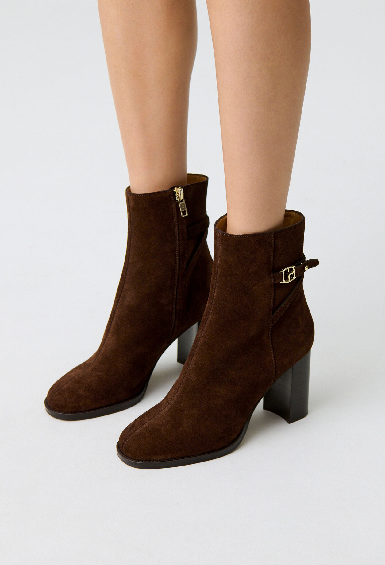 Bottines à talons cuir suède