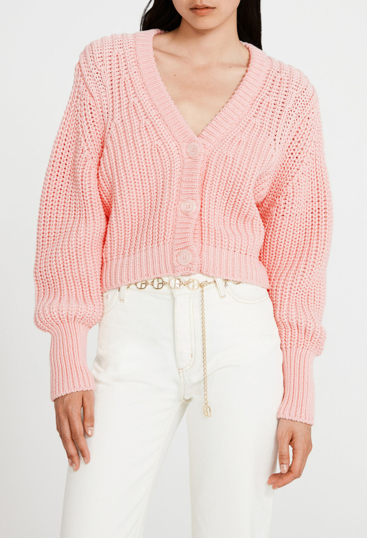 Cardigan maille côtelée