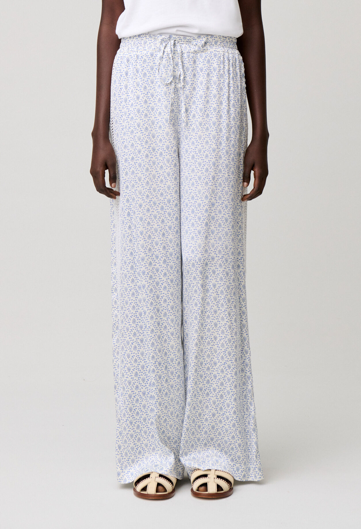 Pantalon fluide taille &eacute;lastiqu&eacute;e