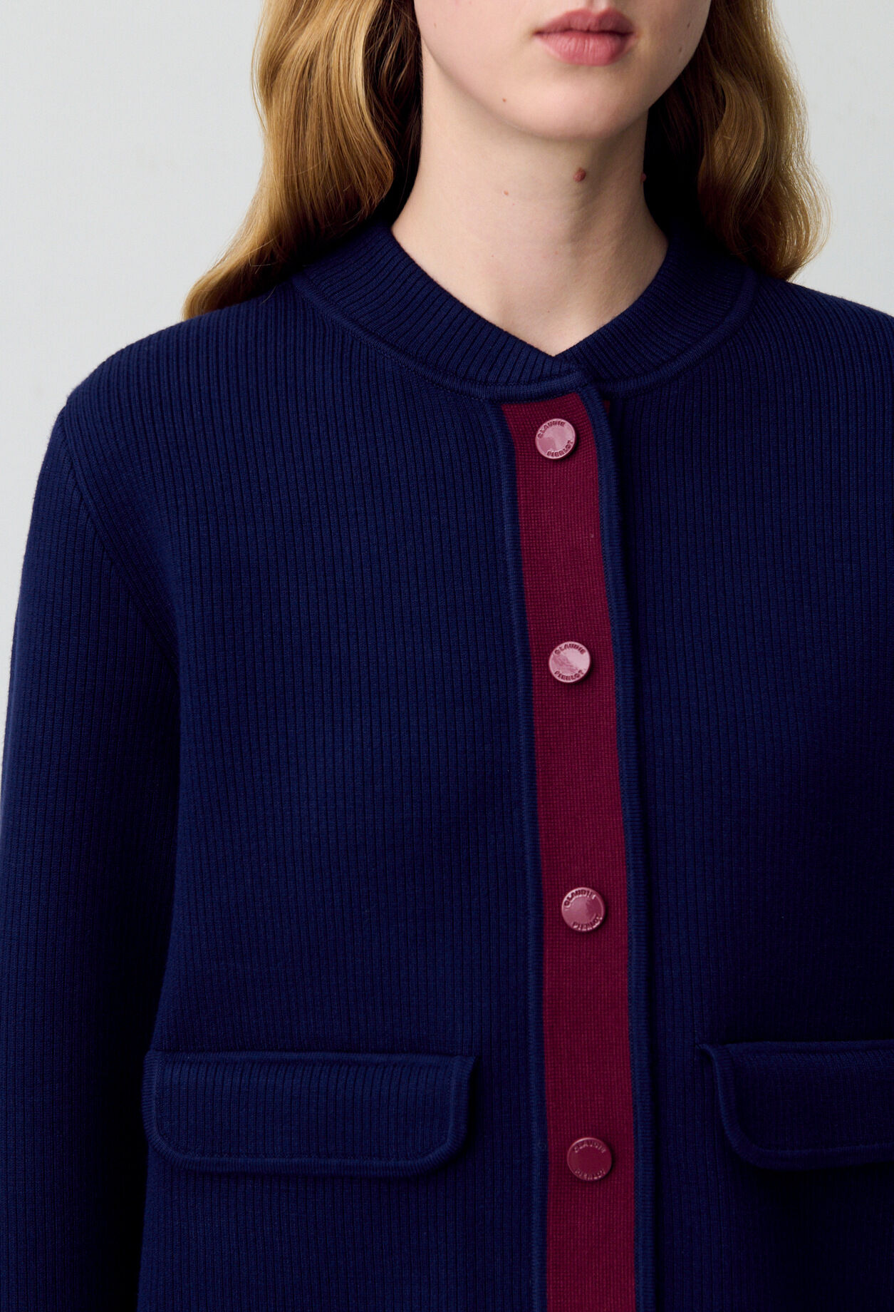 Cardigan épais bicolore