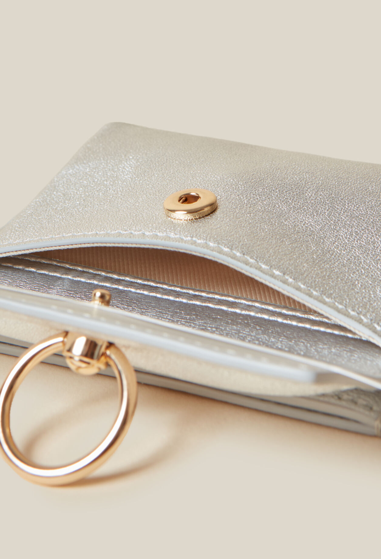 Porte-carte Anouck cuir argenté