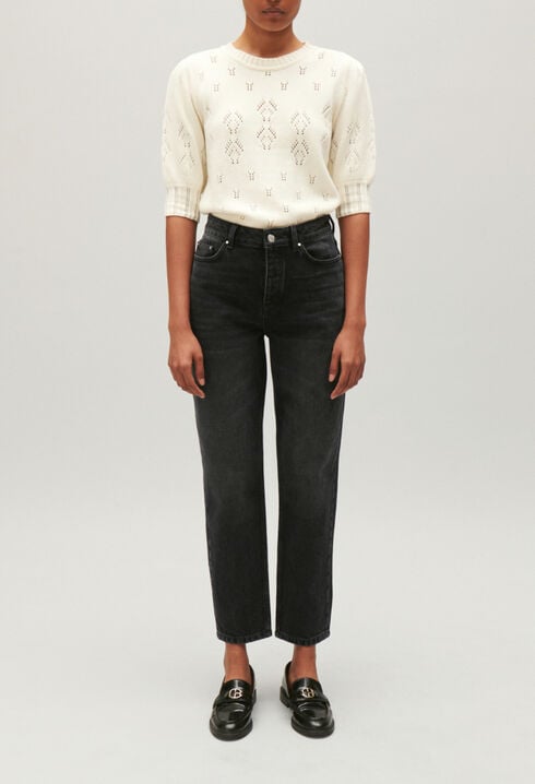 Jean droit délavé anthracite