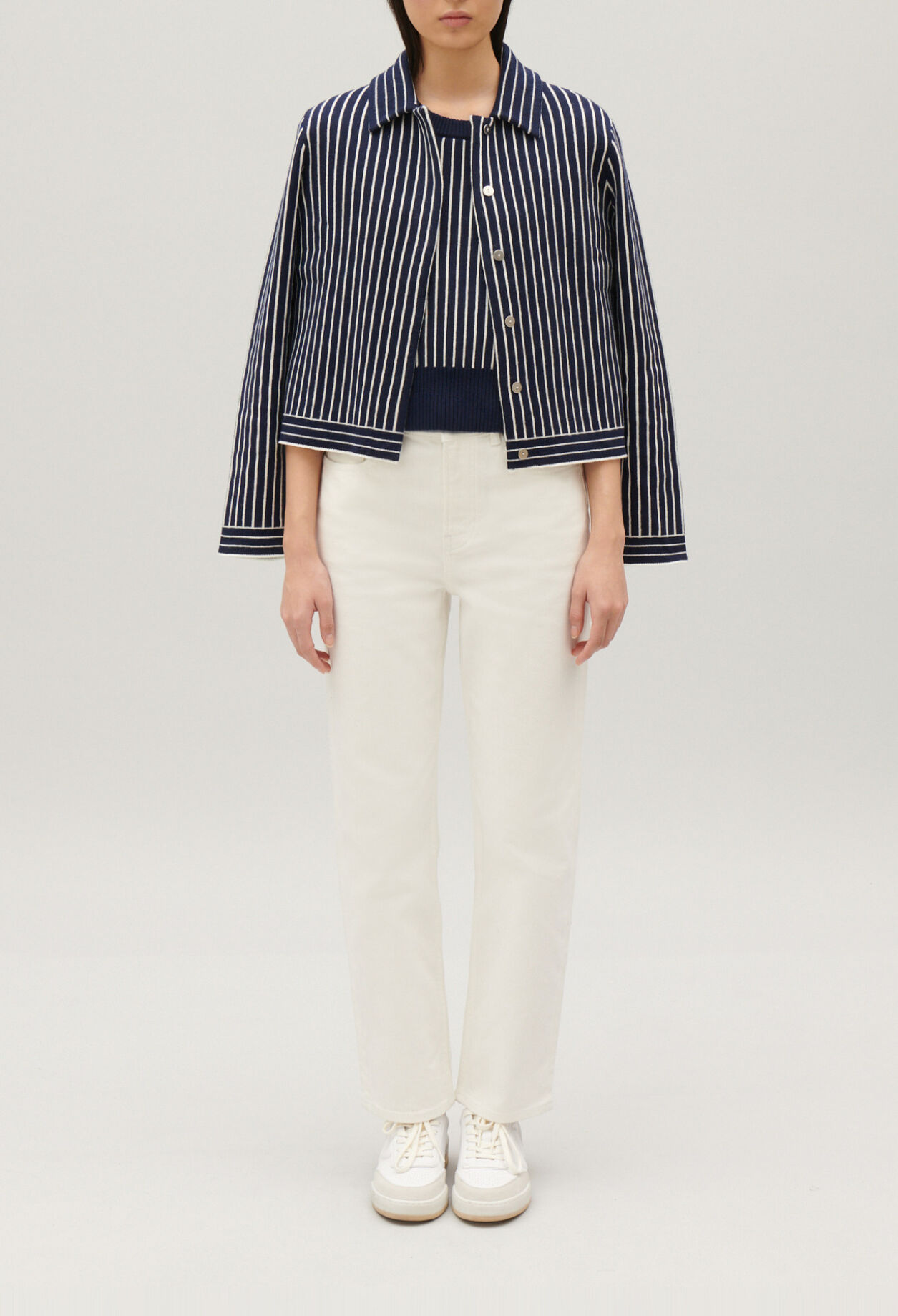 Gestreifter Strick-Cardigan
