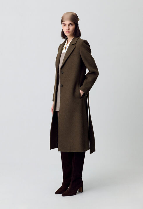 Manteau long laine