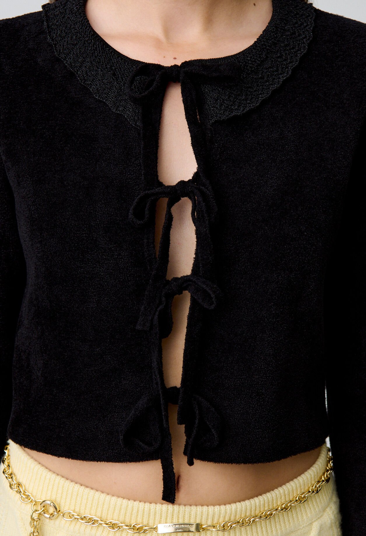 Cardigan aus Veloursstrick