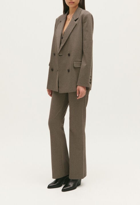 Veste tailleur pied de poule chocolat