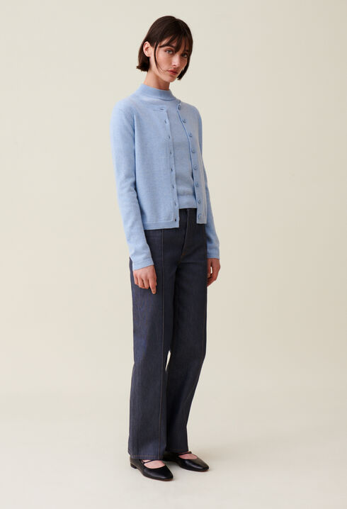 Wollcardigan mit CP-Stickerei