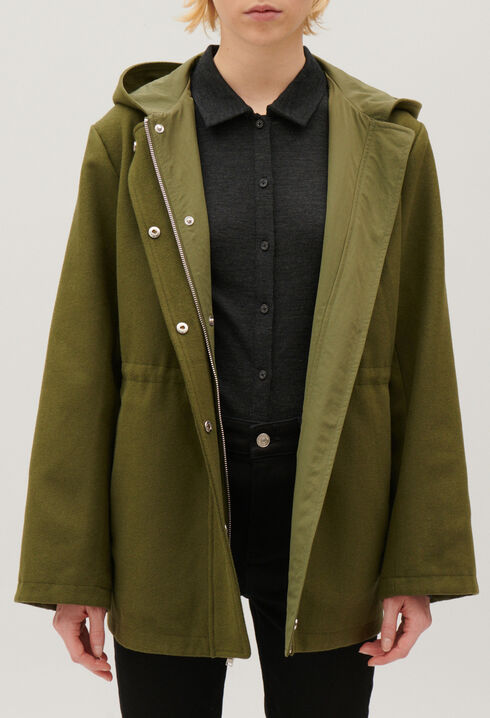 Wendeparka mit Kapuze Khaki