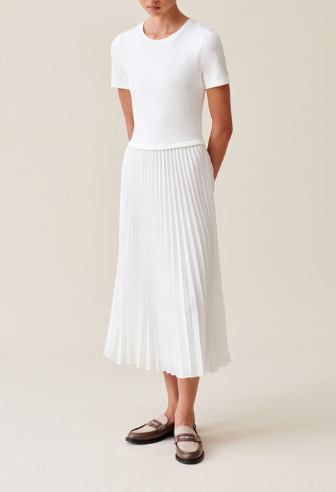 Twist Dual-Fabric Dress