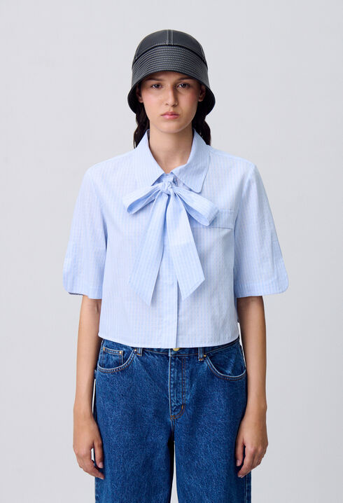 Short checked shirt