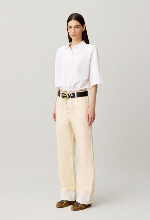 Elegant straight cotton trousers