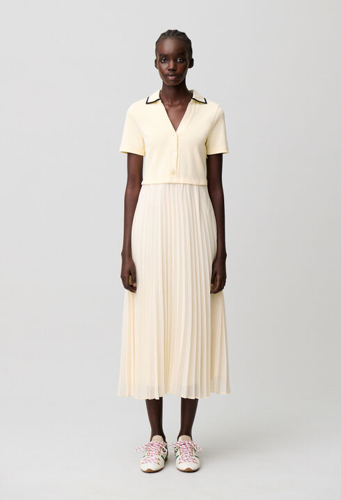 Trompe-l'&oelig;il bi-material dress