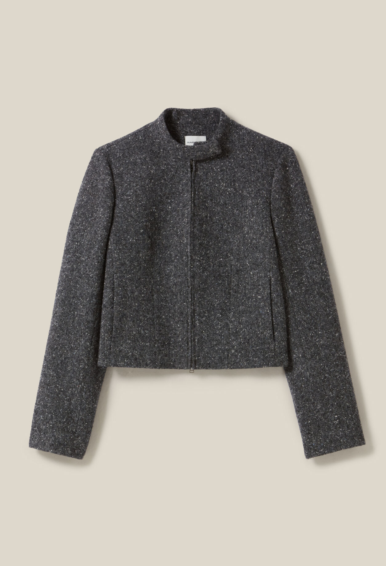 Kurze Jacke aus grauer Wollmischung