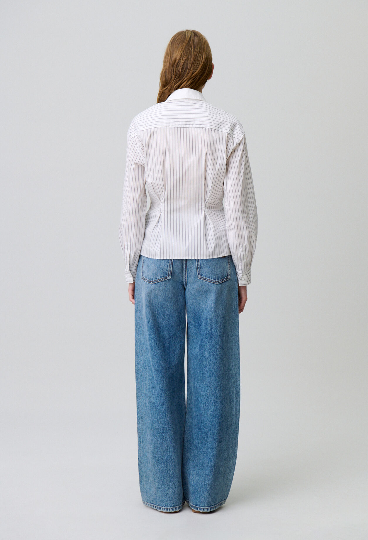 Striped poplin shirt