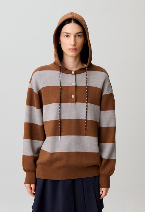 Pull large en maille ray&eacute;