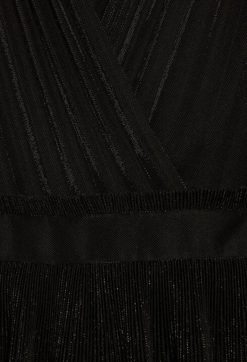 Short black pleated dress
