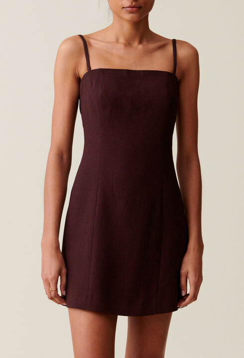 Cappucino strapless short dress