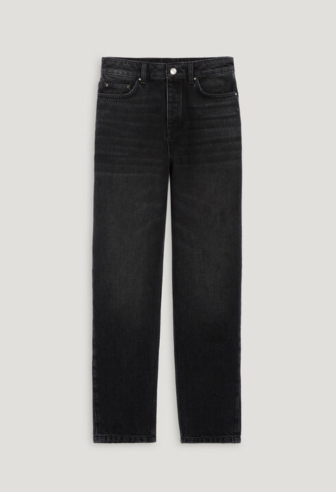 Anthracite faded straight-leg jeans