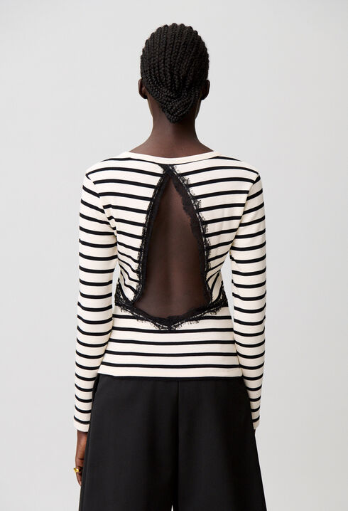 T-shirt marinière dentelle