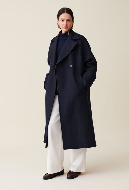 Wool trench-inspired coat