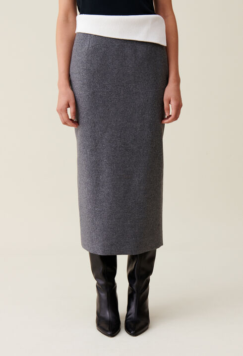 Jupe droite gris