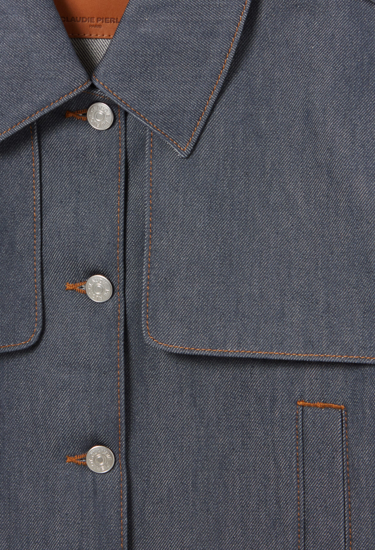 Oversized dark denim jacket
