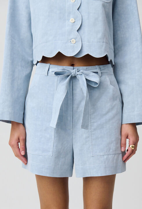 Short jean ceinturé