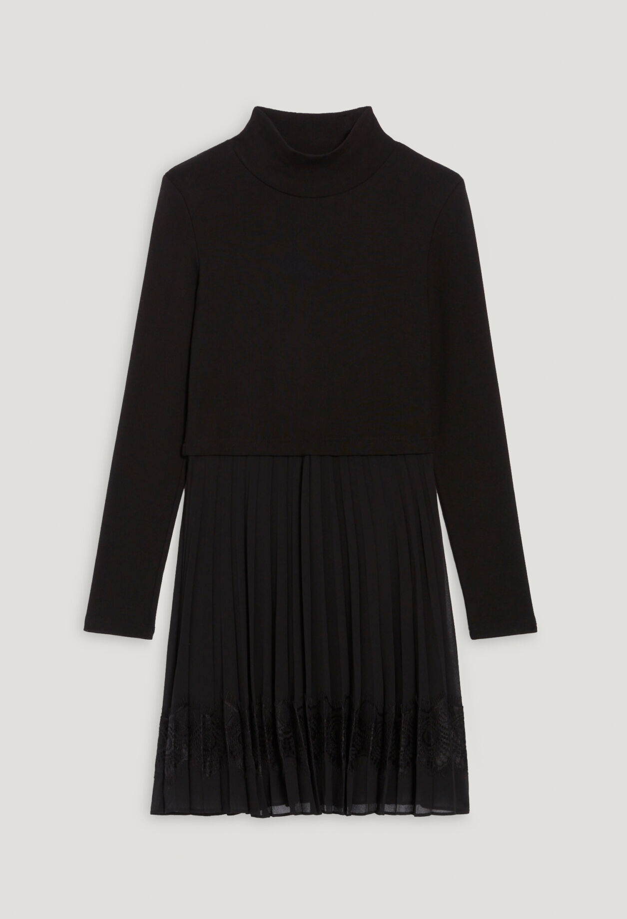 Kurzes plissiertes Kleid Twist schwarz 