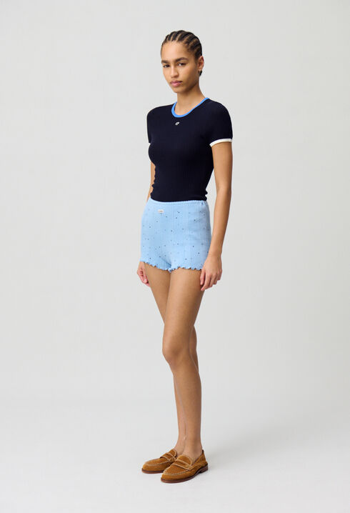Feinstrick-Shorts