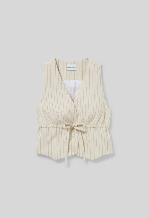 Gestreifter Blazer oben