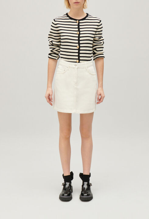 Kurzer Jeans-Rock Ecru