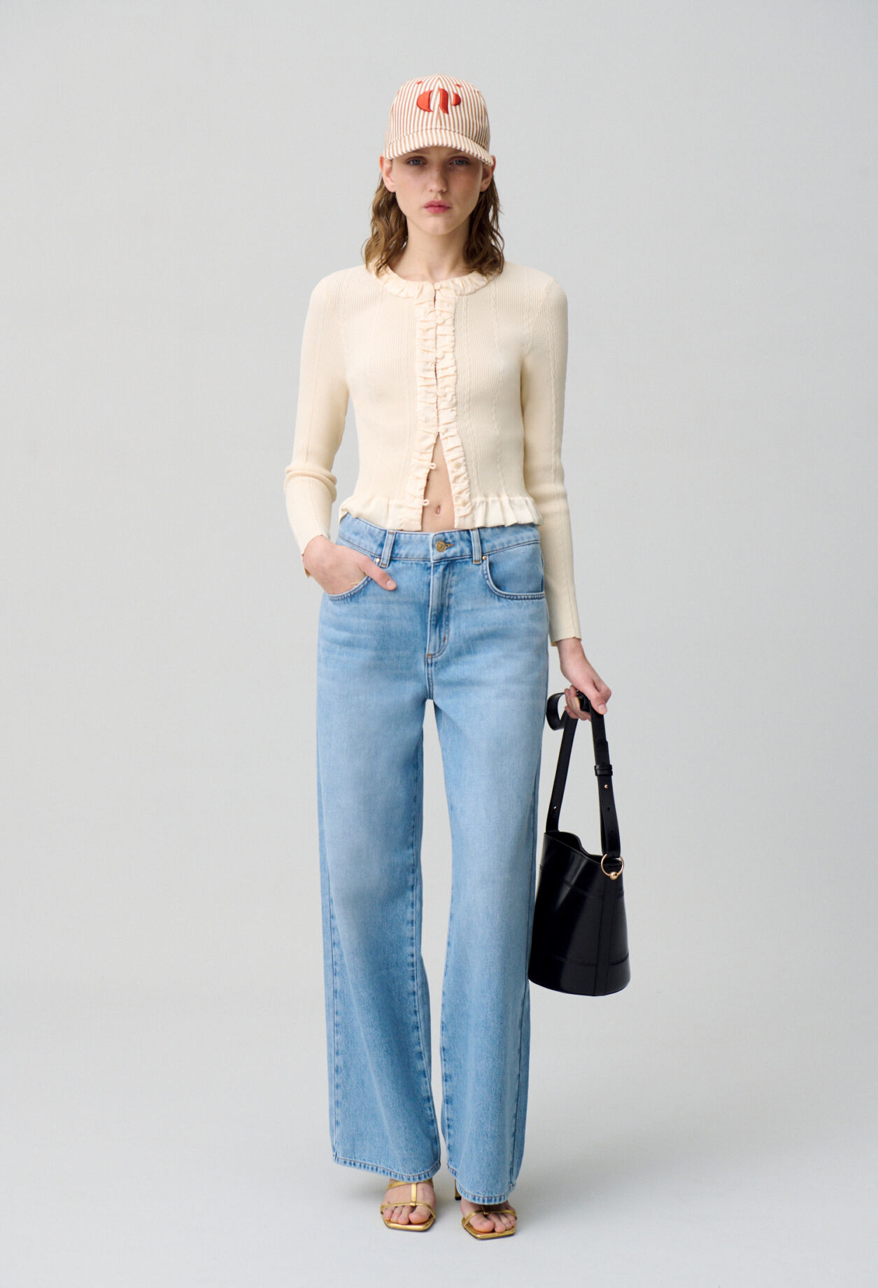 Feinstrick-Cardigan mit Knopfleiste