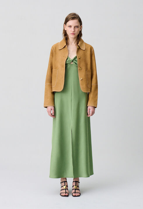 Langes Satin-Kleid