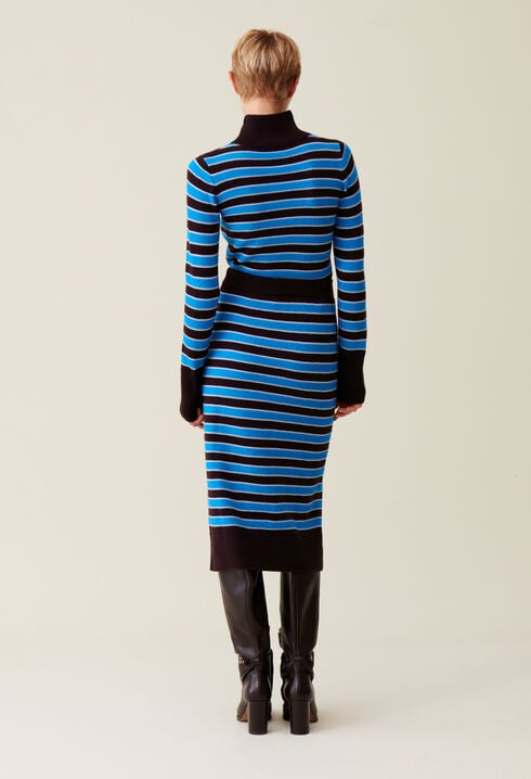 Striped knit sailor skirt