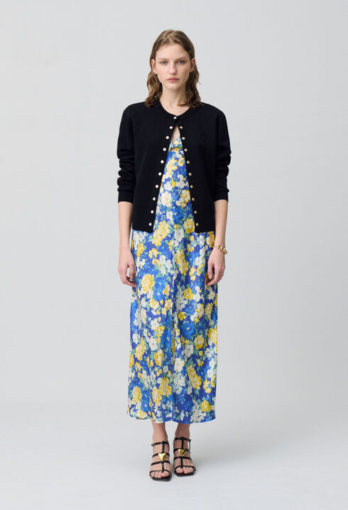 Floral Satin Maxi Dress