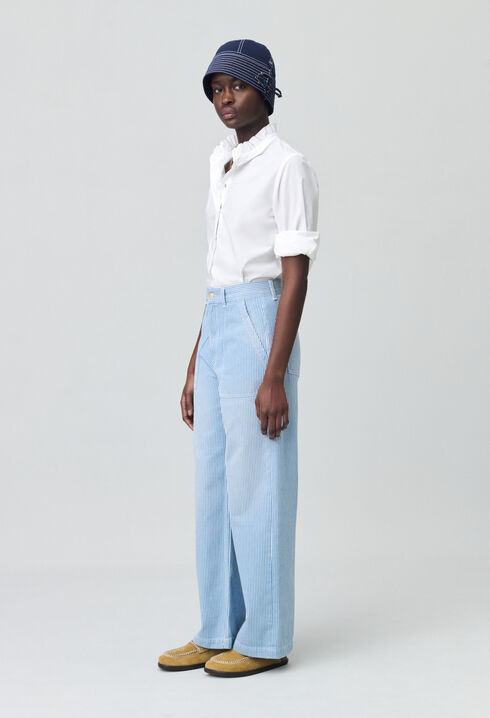 Jean large délavé