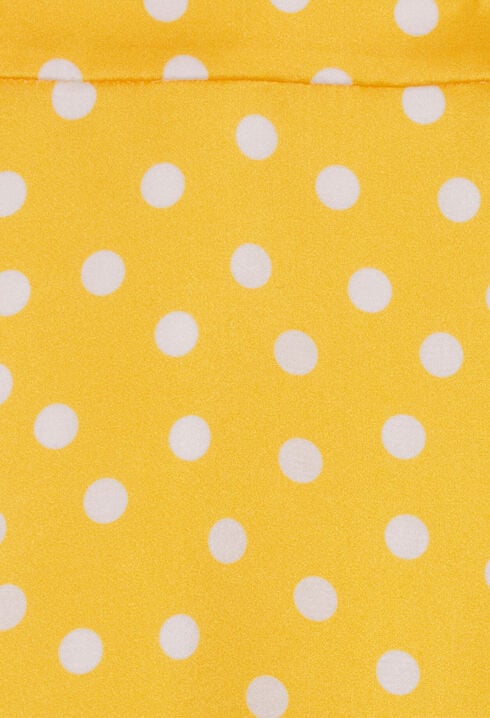 Yellow mid-length silk skirt