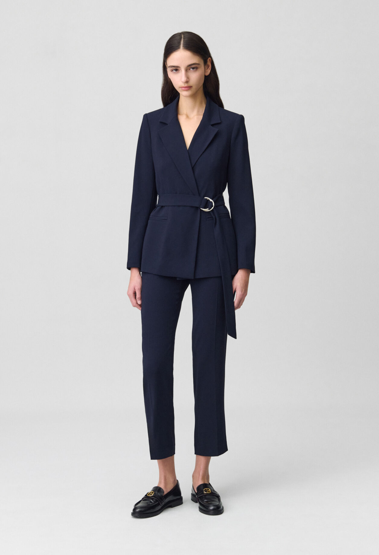 Veste tailleur ceinturée