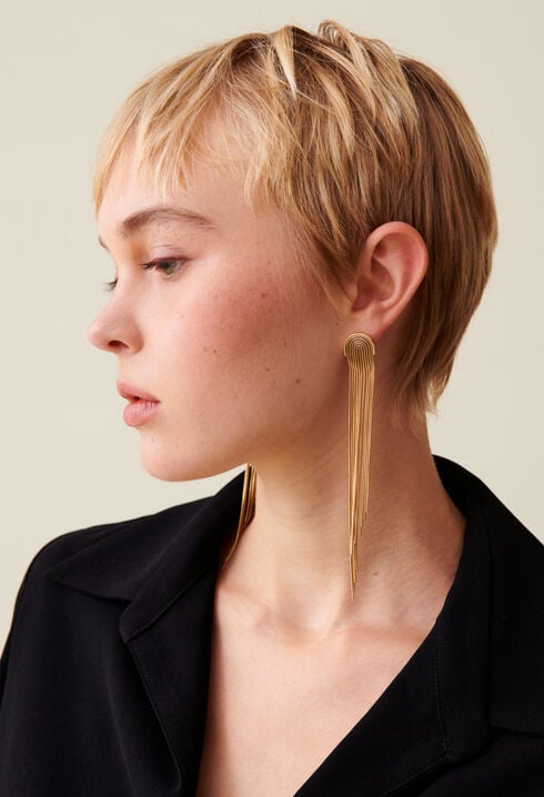 Gold cascade earrings