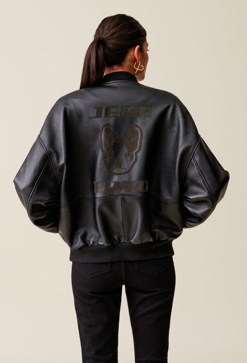 Jean Toto Leather Bomber