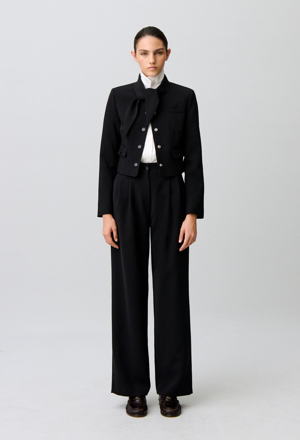 Tailored straight wide trousers