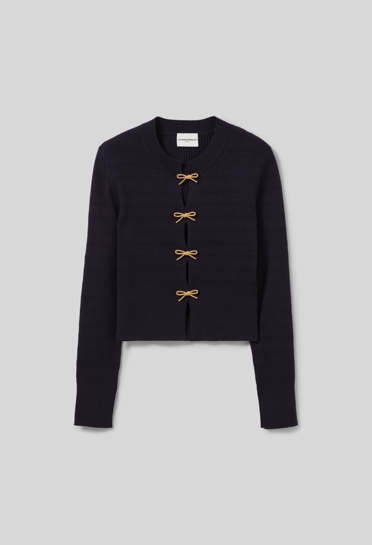 Thin knit jumper with bows