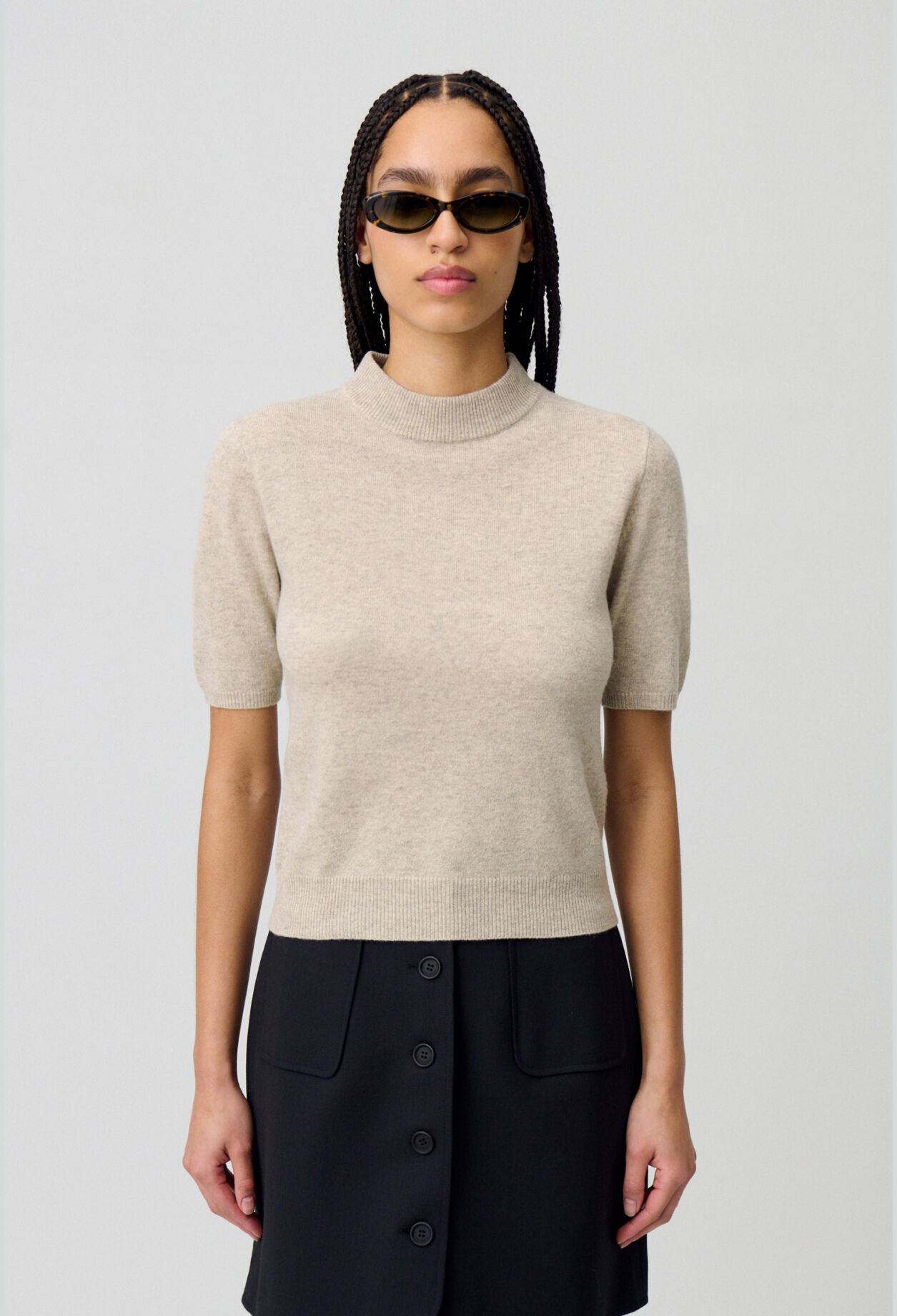 Wollpullover mit Stehkragen