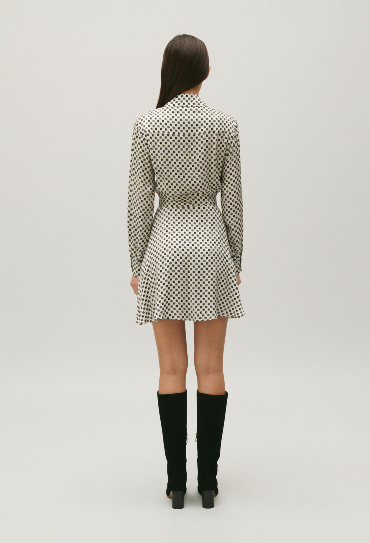 Robe portefeuille imprimé noir et blanc