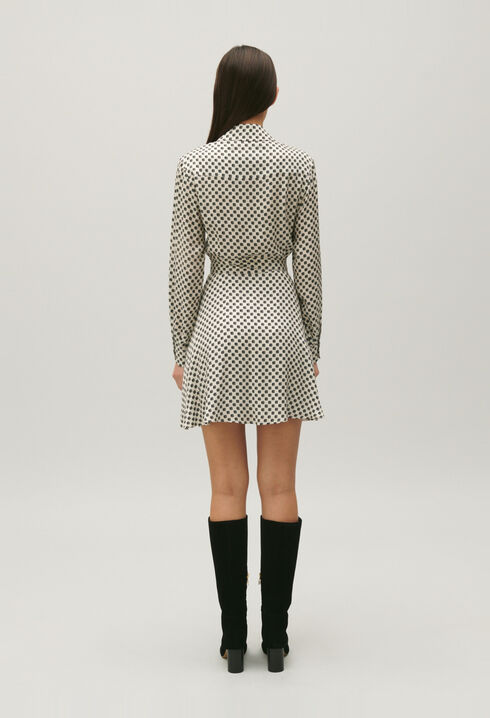 Robe portefeuille imprimé noir et blanc