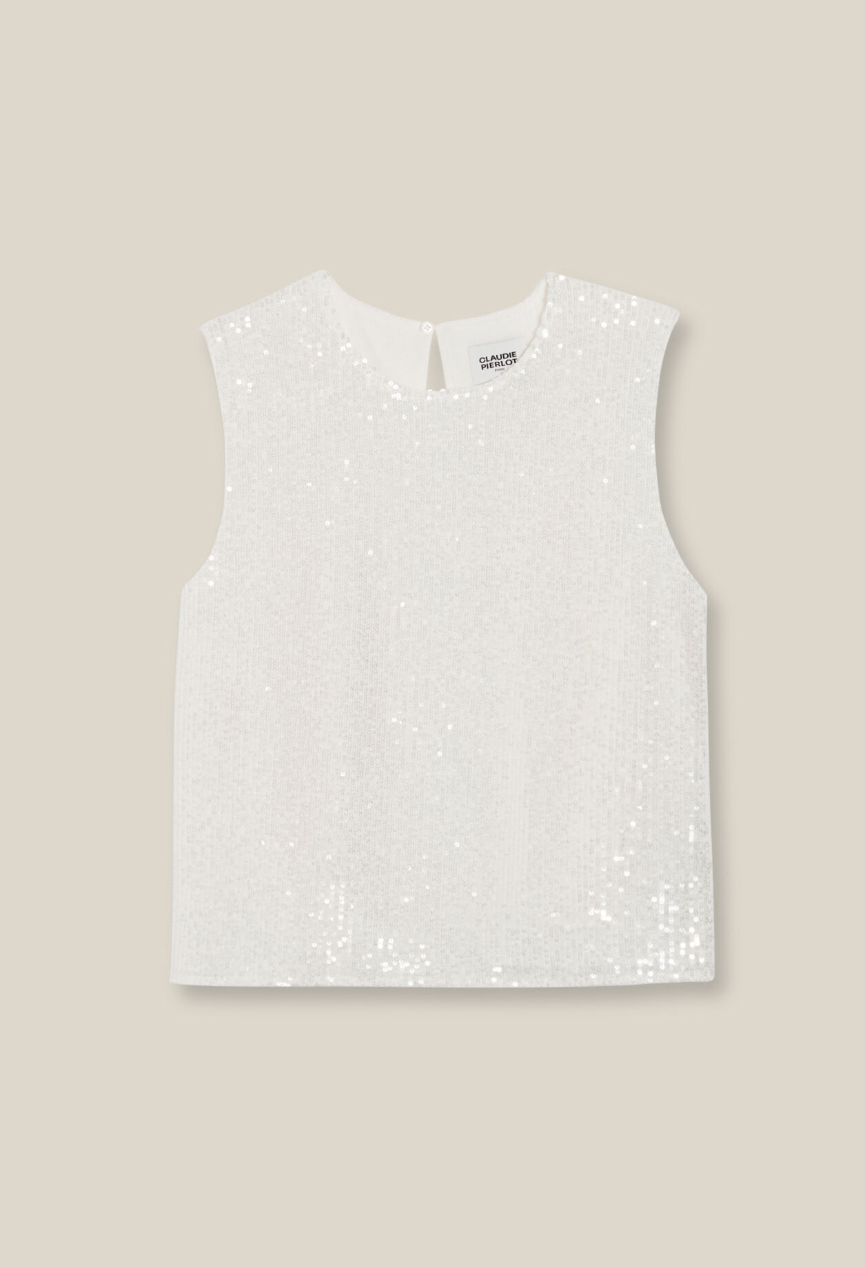 Off-white sequinned sleeveless top
