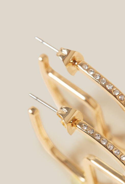 Golden brass CP hoop earrings