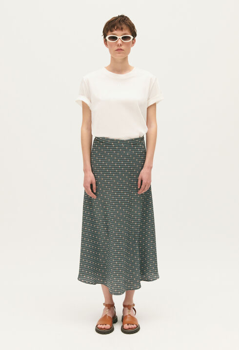 Patterned midi skirt