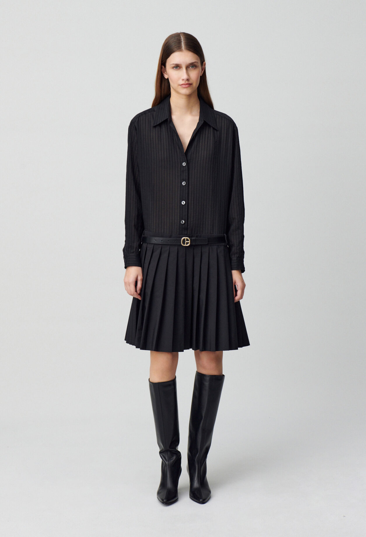 Gestreiftes Zweiteiler-Kleid
